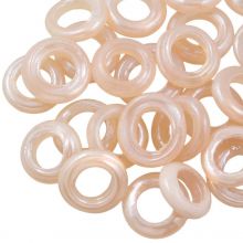 Closed Glass Rings (outer size 14 mm, inner size 8 mm) Salmon (25 pcs)