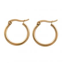 Stainless Steel Hoop Earrings (20 mm) Gold (2 pcs)