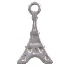 Stainless Steel Charm Eiffel Tower (12.5 x 7 mm) Antique Silver (10 pcs)