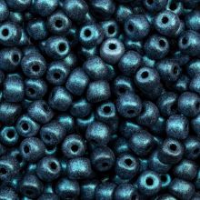 Czech Seed Beads Mat (4 mm) Metallic Dark Blue (25 Gram)