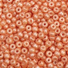 Czech Seed Beads (4 mm) Peach Fuzz Pearlshine Mat (15 Grams)