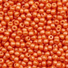 Czech Seed beads (3 mm) Dazzling Orange Pearlshine Mat (15 Gram)