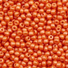 Czech Seed Beads (4 mm) Dazzling Orange Pearlshine Mat (15 Grams)