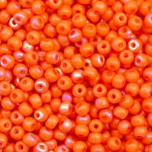 Czech Seed Beads (3 mm) Bright Orange AB (15 Gram)