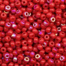 Czech Seed Beads (3 mm) Rose Red AB (15 Gram)