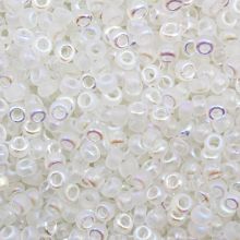 Czech Seed Beads (4 mm) Crystal Etched AB Full  (15 Gram)