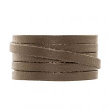 Leather Cord Flat (5 x 2 mm) Metallic Mocha (1 meter)