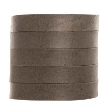 Leather Cord Flat (10 x 1.5 mm) Natural Dye Brown Grey (1 meter)