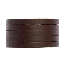 Leather Cord Flat (5 x 2 mm) Natural Red Dark Brown (1 meter)