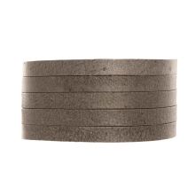 Leather Cord Flat (5 x 2 mm) Natural Dye Brown Grey (1 meter)