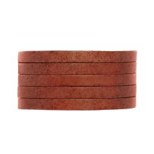 Leather Cord Flat (5 x 2 mm) Natural Dye Red Brown (1 meter)