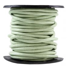 Leather Cord Round (1 mm) Pastel Mint Green (10 meters)