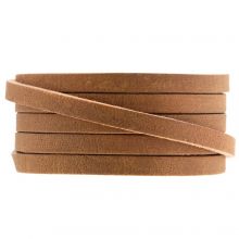 Leather Cord Flat (5 x 2 mm) Natural Dye Russet Brown (1 meter)