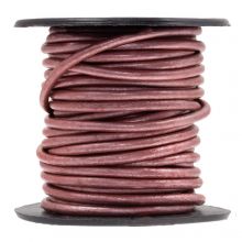 Leather Cord Round (1 mm) Metallic Fruit Punch (10 meters)