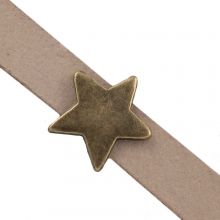 Slider Bead Star (inner size 5 x 2 mm) Bronze (10 pcs)