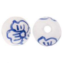 Delft Blue Ceramic Beads (10 mm) White-Blue (4 pieces)