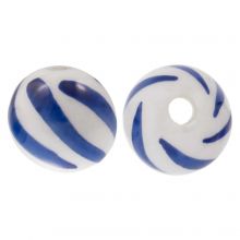 Delft Blue Ceramic Beads (10 mm) White-Blue (4 pcs)