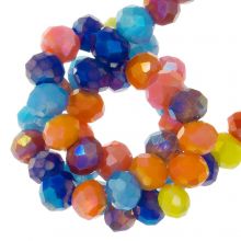 Electroplated Faceted Rondelle Beads (3 x 2.5 mm) Mix Color AB (185 pcs)