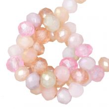Electroplated Faceted Rondelle Beads (3 x 2.5 mm) Pink Fiesta AB (185 pcs)