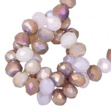 Electroplated Faceted Rondelle Beads (3 x 2.5 mm) Lavender Blush AB (185 pcs)