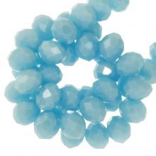 Electroplated Faceted Rondelle Beads (8 x 6 mm) Baby Blue (65 pcs)