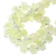 Electroplated Faceted Rondelle Beads (7 x 5 mm) Soft Lime (80 pcs)