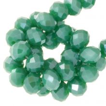 Electroplated Faceted Rondelle Beads (6 x 5 mm) Jade Green (85 pcs)