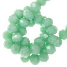 Electroplated Faceted Rondelle Beads (6 x 5 mm) Mint Green (85 pcs)