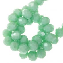 Electroplated  Faceted Rondelle Beads (4 x 3 mm) Mint Green (120 pcs)