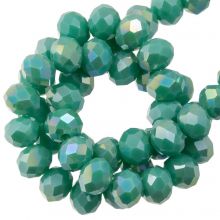 Faceted Rondelle Beads (2 x 3 mm) Aqua Green (130 pcs)
