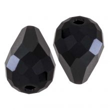 Faceted Beads Drop (8 x 10 mm) Black (10 pcs) 