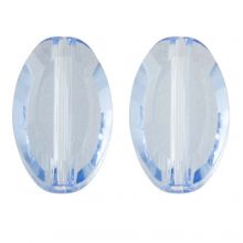 Glass Beads (10 x 6 x 3 mm) Transparent Blue (10 pcs)