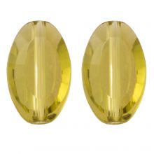 Glass Beads (10 x 6 x 3 mm) Transparent Olive (10 pcs)