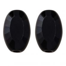 Glass Beads (10 x 6 x 3 mm) Black (10 pcs)