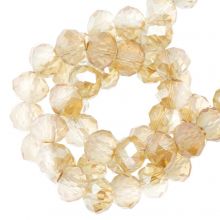 Faceted Rondelle Beads (4 x 6 mm) Sepia (90 pcs)
