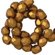 Czech Fire Polished Faceted Beads (3 mm) Brass Gold (50 pcs)