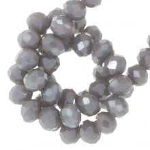 Electroplated  Faceted Rondelle Beads (4 x 3 mm) Lilac Grey (120 pcs)