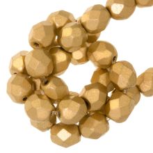 Czech Fire Polished Faceted Beads (4 mm) Aztec Gold (50 pcs)