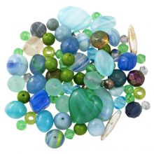 Bead Mix - Glass Beads (3.5 - 16 x 4 - 15.5 mm) Mix Color (15 gram)