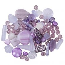 Bead Mix - Glass Beads (2.5 - 18 x 3.5 - 17 mm) Mix Color (35 gram)