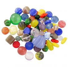 Bead Mix - Glass Beads (3 - 16 x 3.5 - 15.5 mm) Mix Color (35 gram)