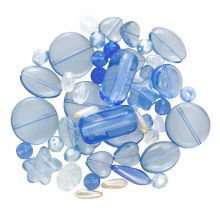 Bead Mix - Glass Beads (4 - 20 x 3.5 - 17 mm) Mix Color (35 gram)