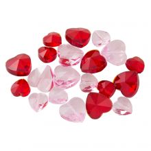 Glass Beads Heart (10 - 14 x 10 - 14 x 6.5 - 8.5 mm) Mix Color (20 pcs)