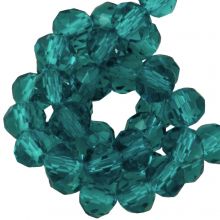 Faceted Rondelle Beads  (2 x 3 mm) Teal (130 pcs)