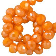Faceted Rondelle Beads  (2 x 3 mm) Light Orange (130 pcs)