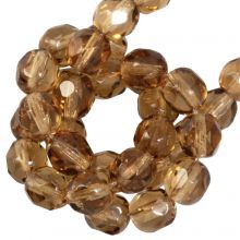 Czech Fire Polished Faceted Beads (6 mm) Topaz (25 pcs)