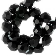 Czech Fire Polished Faceted Beads (8 mm) Jet Black (25 pcs)