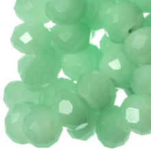 Faceted Rondelle Beads (8 x 6 mm) Mint Green (72 pcs)