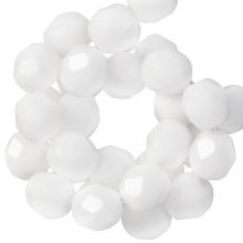 Czech Fire Polished Faceted Beads (4 mm) Chalk White (50 pcs)