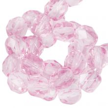 Czech Fire Polished Faceted Beads (4 mm) Light Rose (50 pcs)